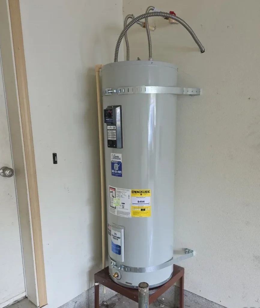 Newly installed 50-gallon electric water heater